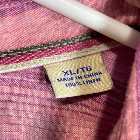 Tommy Bahama Pink Casual Button Down Shirt 100% linen - Picture 3 of 6